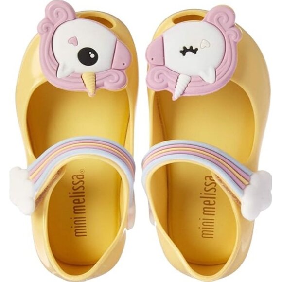 Mini Melissa Other - Mini Melissa Little Girls Mini Ultragirl Unicorn Pale Yellow Gloss Shoes Size 8